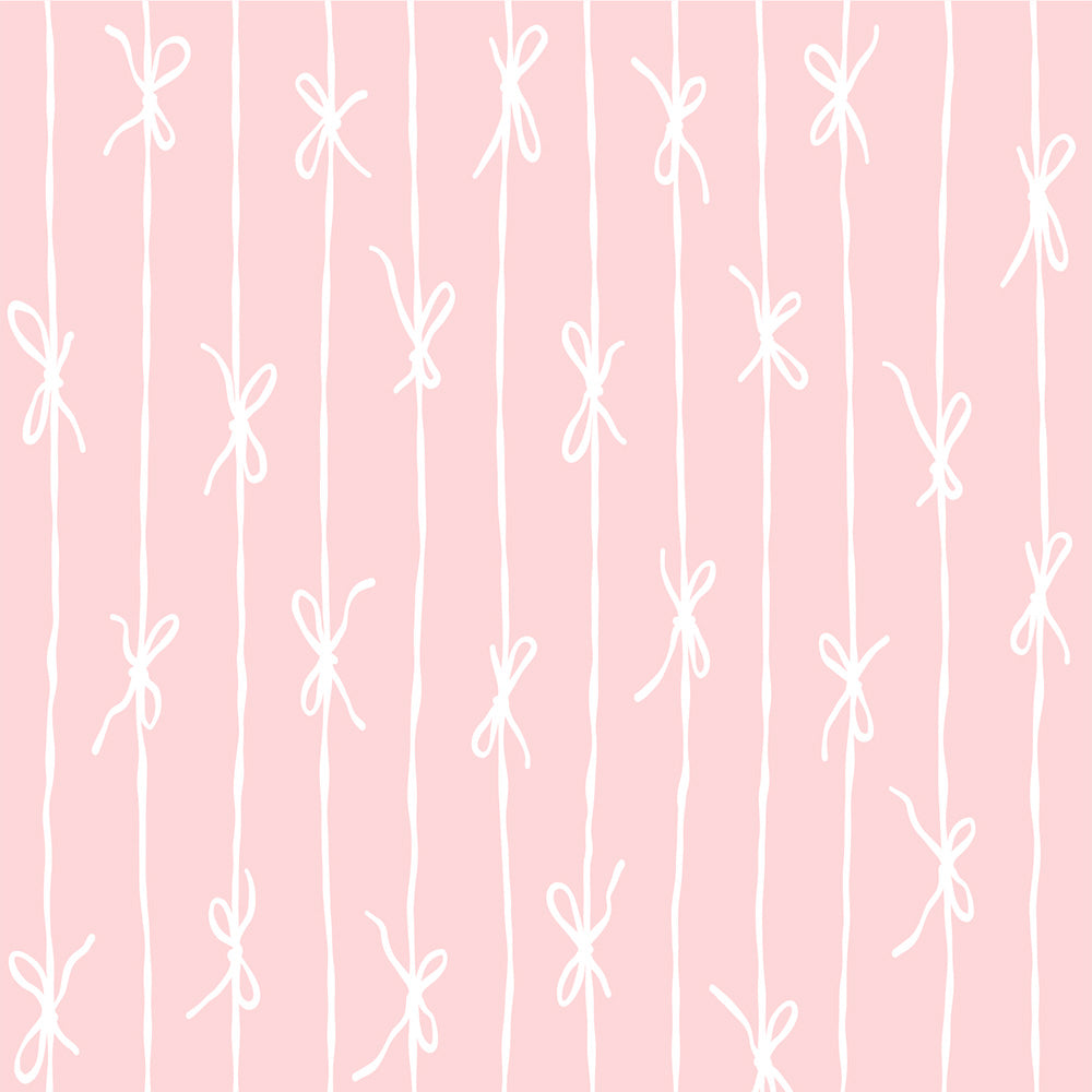 はがせる壁紙 のりなしタイプ What's poppin? リボンストライプ ナチュラル (49cm×2.5mサイズ) チェリー