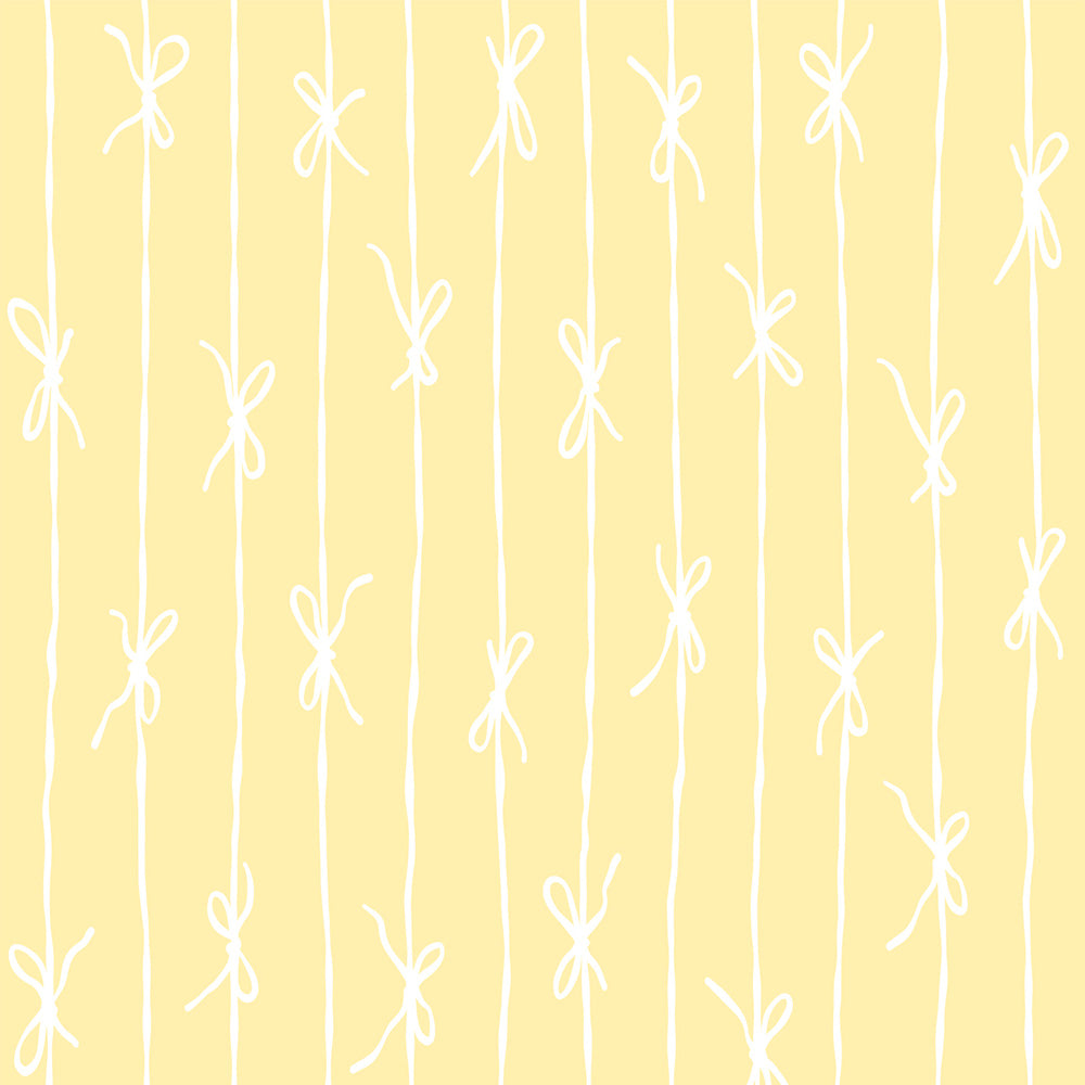 はがせる壁紙 シールタイプ What's poppin? リボンストライプ ナチュラル (49cm×2.5mサイズ) バニラ