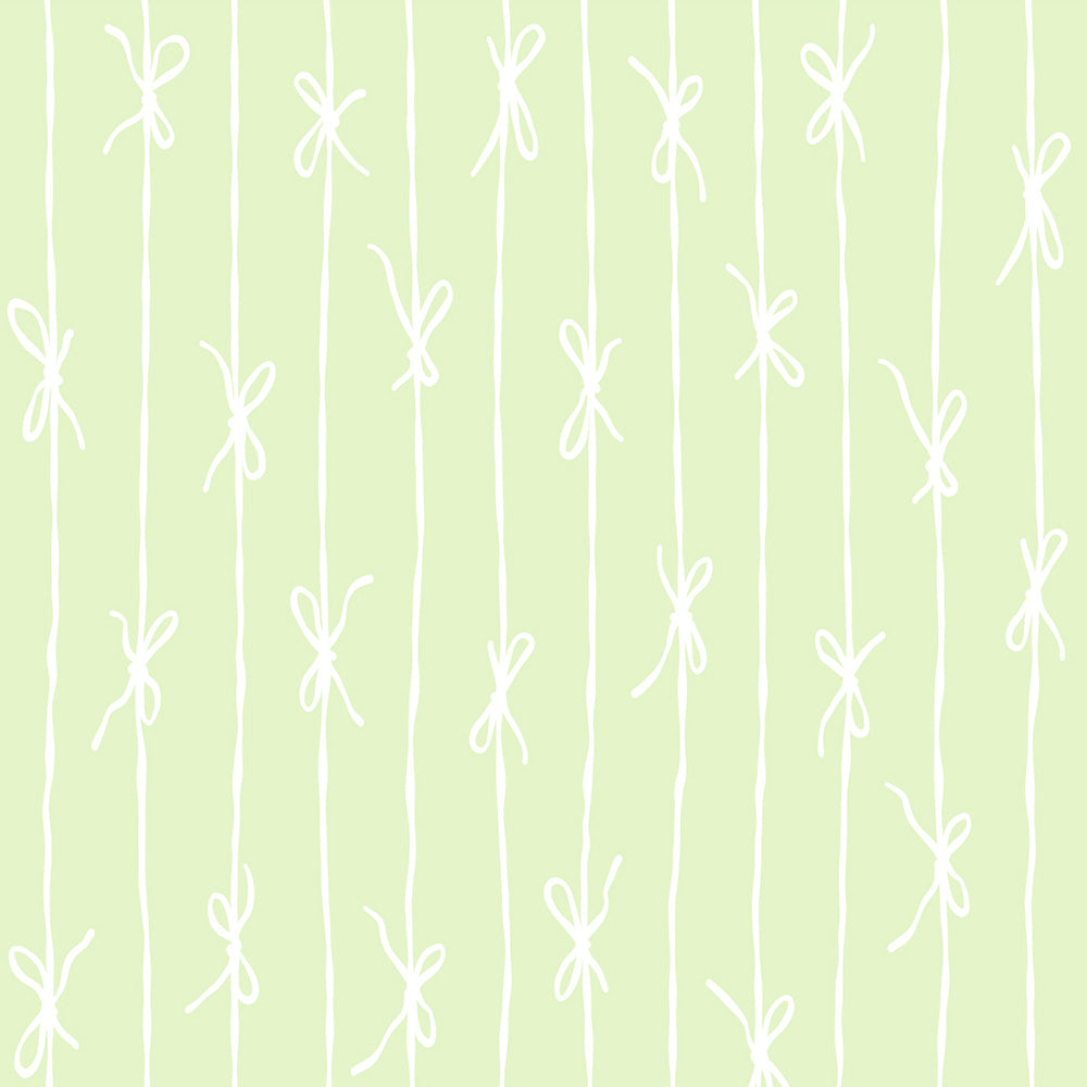 はがせる壁紙 のりなしタイプ What's poppin? リボンストライプ ナチュラル (49cm×2.5mサイズ) ピスタチオ