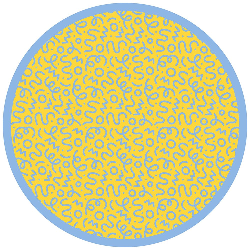 拭けるサークルラグ 「Sheete me ! (シーテミー)」 150cm×150cm 円形 WIGGLE WAVE サニーシャワー What's poppin?