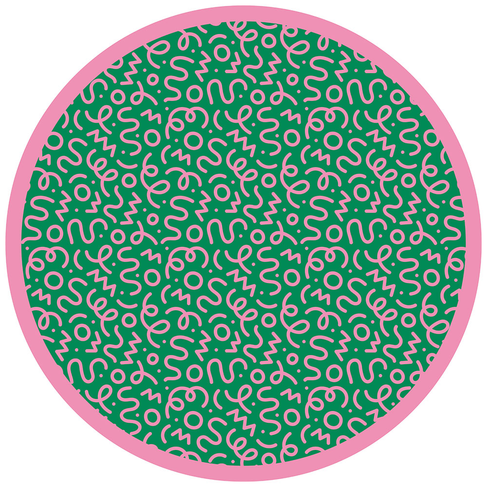 拭けるサークルラグ 「Sheete me ! (シーテミー)」 150cm×150cm 円形 WIGGLE WAVE ミントクラッシュ What's poppin?