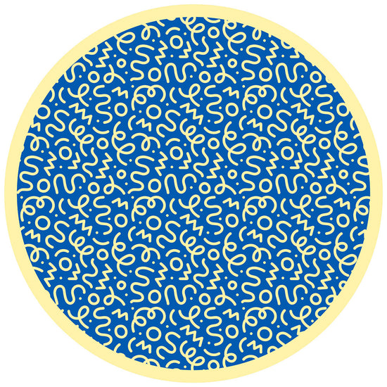 拭けるサークルラグ 「Sheete me ! (シーテミー)」 150cm×150cm 円形 WIGGLE WAVE ディープブルーム What's poppin?