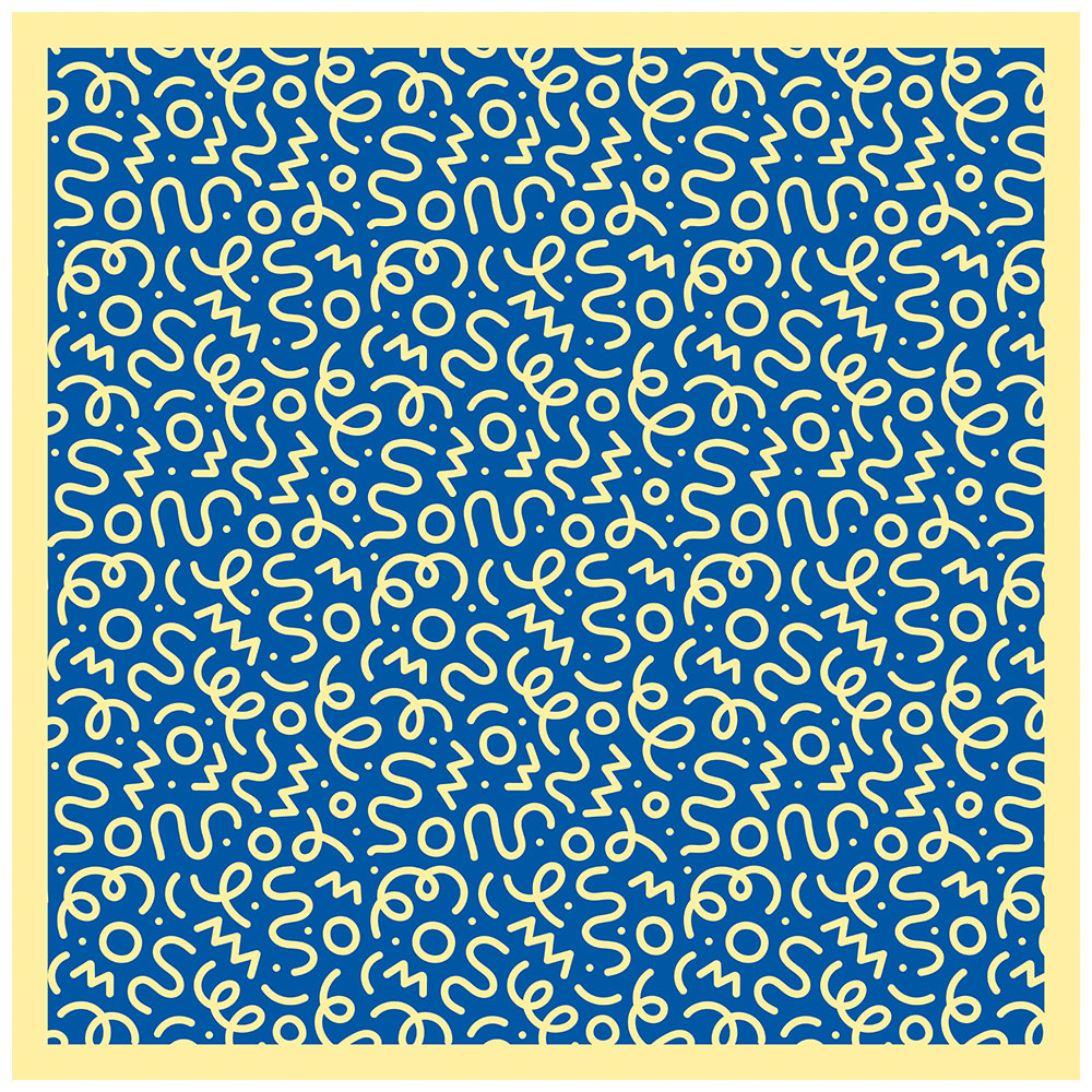 拭けるラグ 「Sheete me ! (シーテミー)」 150cm×150cm WIGGLE WAVE ディープブルーム What's poppin?