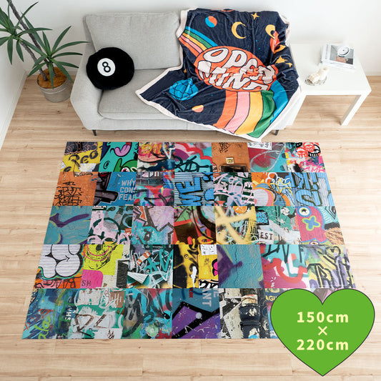 拭けるラグ 「Sheete me ! (シーテミー)」 150cm×220cm アーバンスプラッシュ Neo Cipher / VIVID What's poppin?