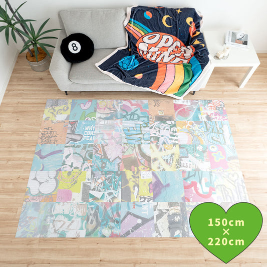 拭けるラグ 「Sheete me ! (シーテミー)」 150cm×220cm アーバンスプラッシュ Neo Cipher / BRIGHT What's poppin?