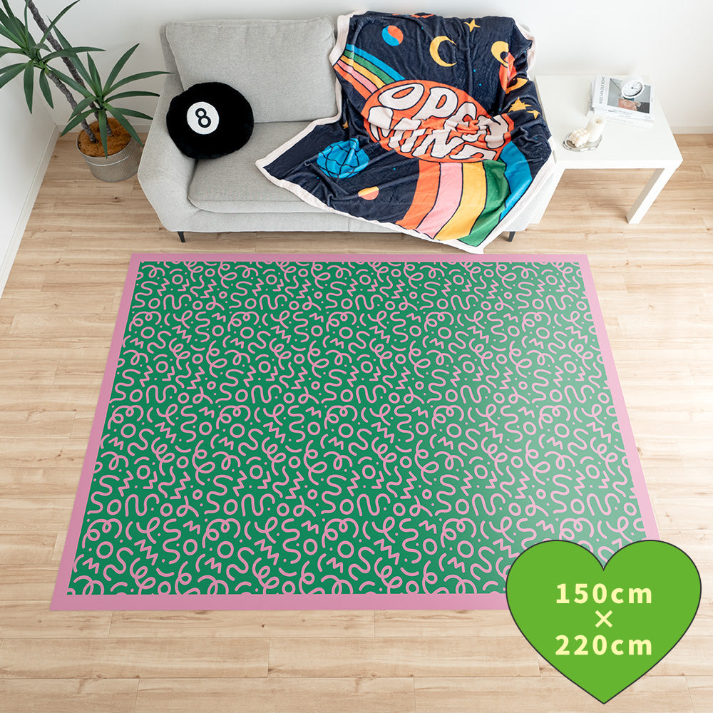 拭けるラグ 「Sheete me ! (シーテミー)」 150cm×220cm WIGGLE WAVE ミントクラッシュ What's poppin?