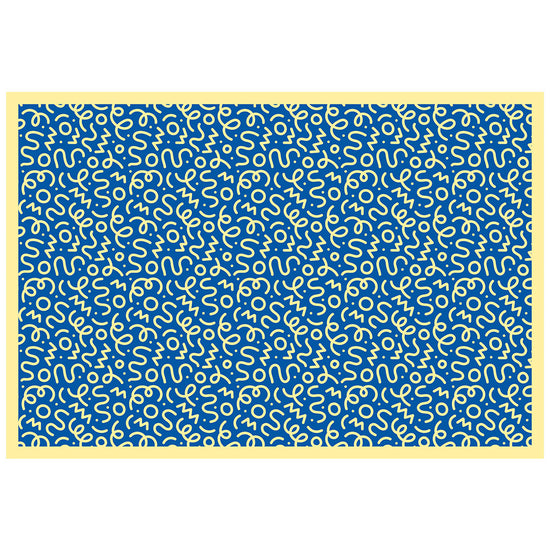 拭けるラグ 「Sheete me ! (シーテミー)」 150cm×220cm WIGGLE WAVE ディープブルーム What's poppin?