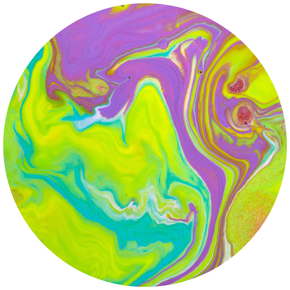 拭けるサークルラグ 「Sheete me ! (シーテミー)」 87cm×87cm Acrylic Cosmo Type-A02 What's poppin?