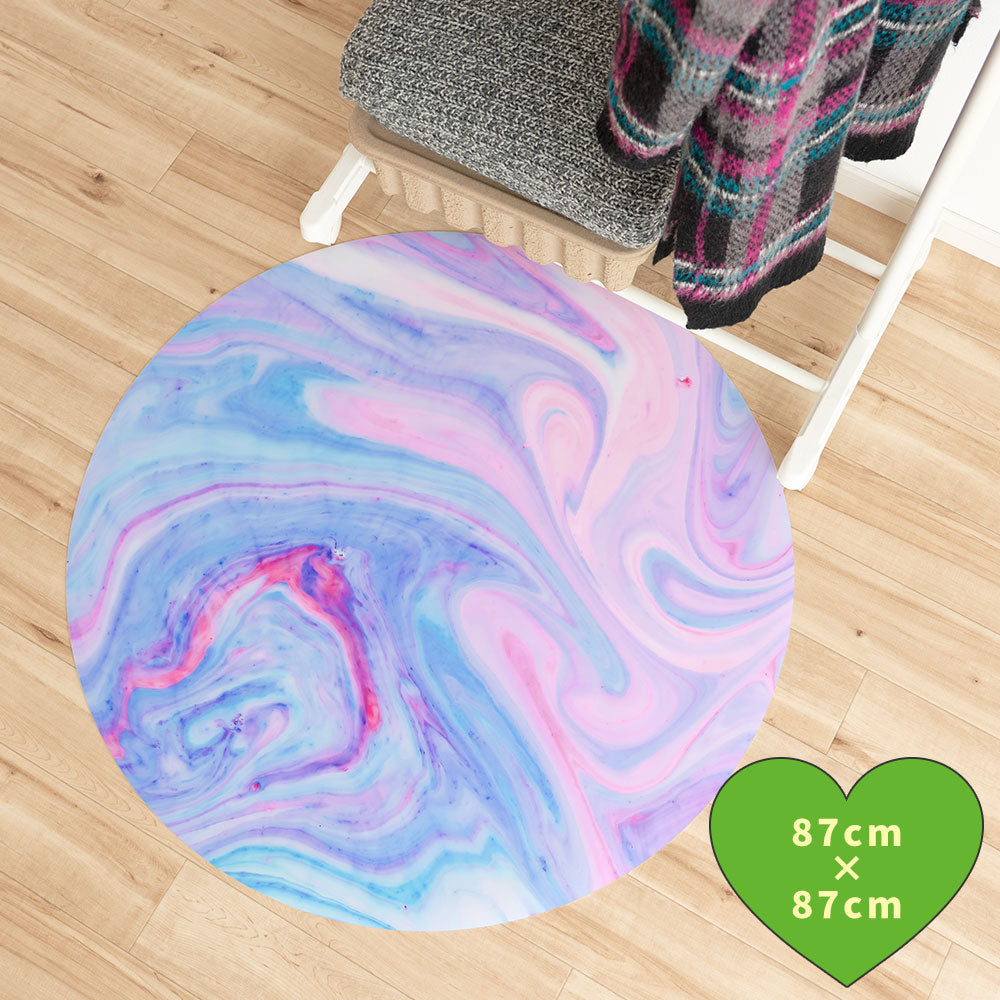 拭けるサークルラグ 「Sheete me ! (シーテミー)」 87cm×87cm Acrylic Cosmo Type-A04 What's poppin?