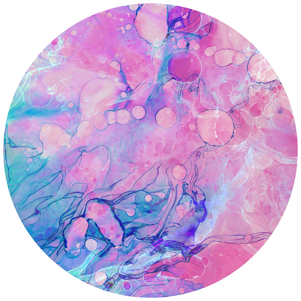 拭けるサークルラグ 「Sheete me ! (シーテミー)」 87cm×87cm Acrylic Cosmo Type-A07 What's poppin?