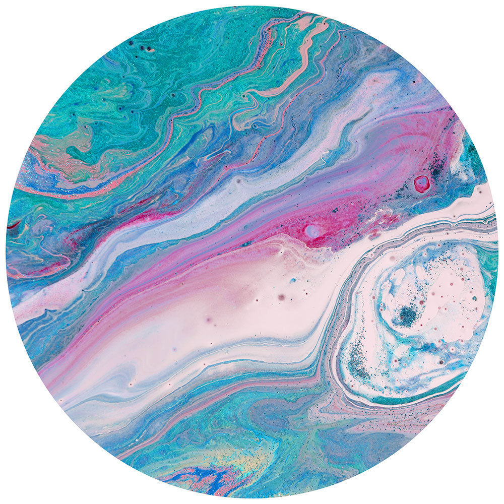 拭けるサークルラグ 「Sheete me ! (シーテミー)」 87cm×87cm Acrylic Cosmo Type-A08 What's poppin?