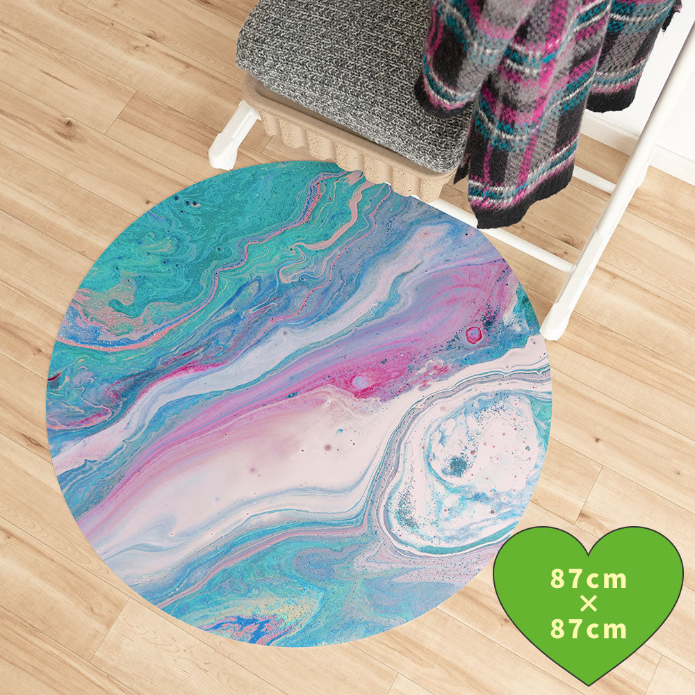 拭けるサークルラグ 「Sheete me ! (シーテミー)」 87cm×87cm Acrylic Cosmo Type-A08 What's poppin?