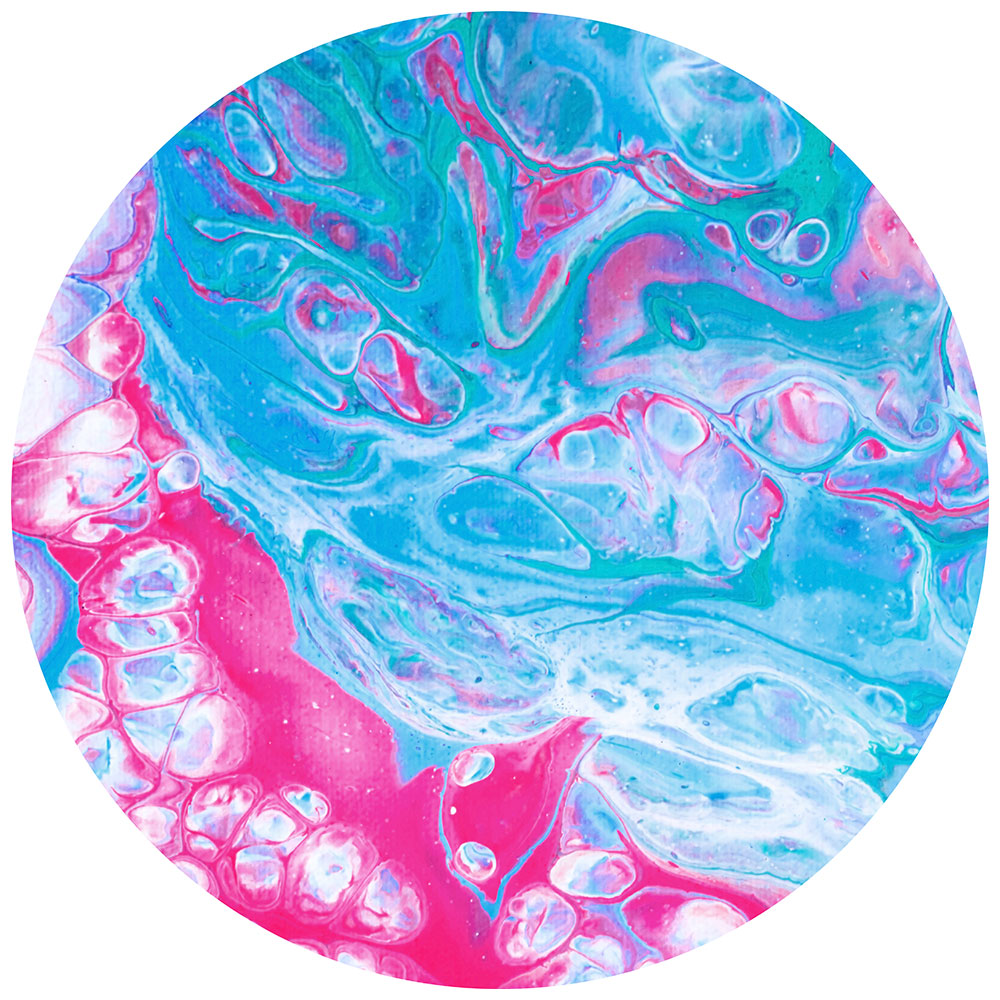 拭けるサークルラグ 「Sheete me ! (シーテミー)」 87cm×87cm Acrylic Cosmo Type-A09 What's poppin?