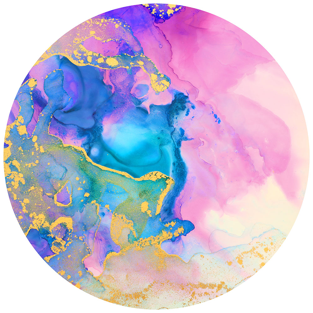 拭けるサークルラグ 「Sheete me ! (シーテミー)」 87cm×87cm Watering Dream Type-W09 What's poppin?