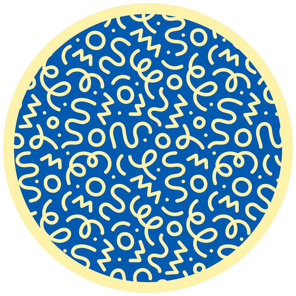 拭けるサークルラグ 「Sheete me ! (シーテミー)」 87cm×87cm 円形 WIGGLE WAVE ディープブルーム What's poppin?