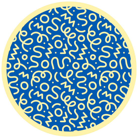 拭けるサークルラグ 「Sheete me ! (シーテミー)」 87cm×87cm 円形 WIGGLE WAVE ディープブルーム What's poppin?