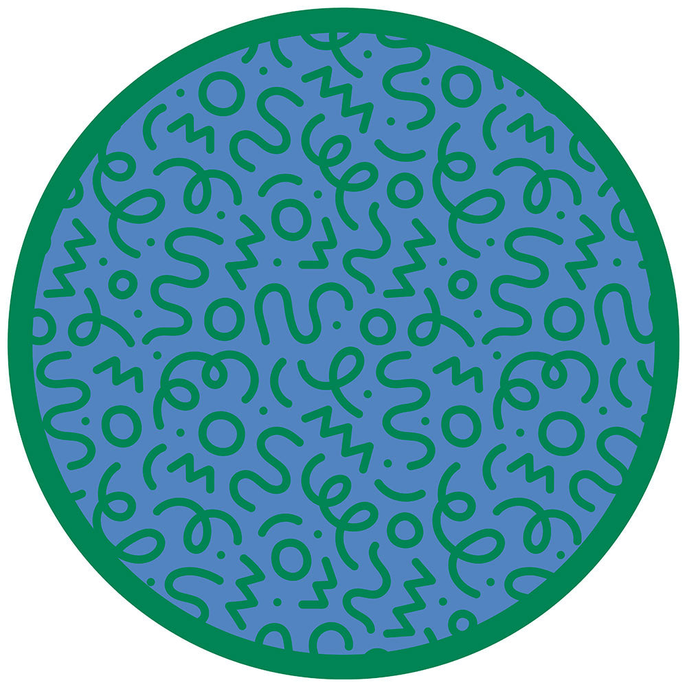 拭けるサークルラグ 「Sheete me ! (シーテミー)」 87cm×87cm 円形 WIGGLE WAVE クールトラック What's poppin?