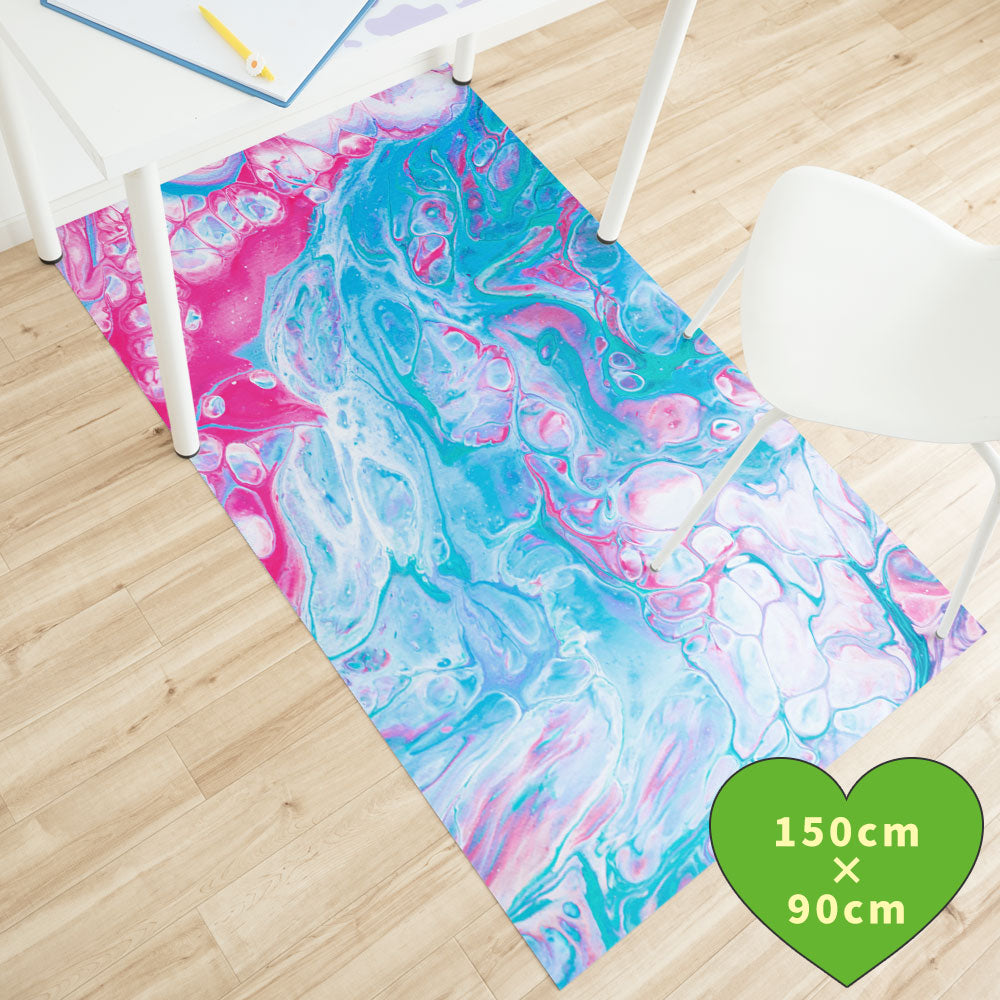 拭けるチェアマット 「Sheete me ! (シーテミー)」 90cm×150cm Acrylic Cosmo Type-A09 What's poppin?