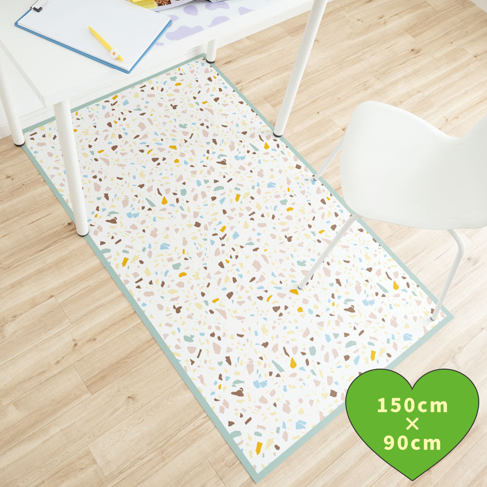拭けるチェアマット 「Sheete me ! (シーテミー)」 90cm×150cm POPPIN’ TERRAZZO コージーカプチーノ What's poppin?
