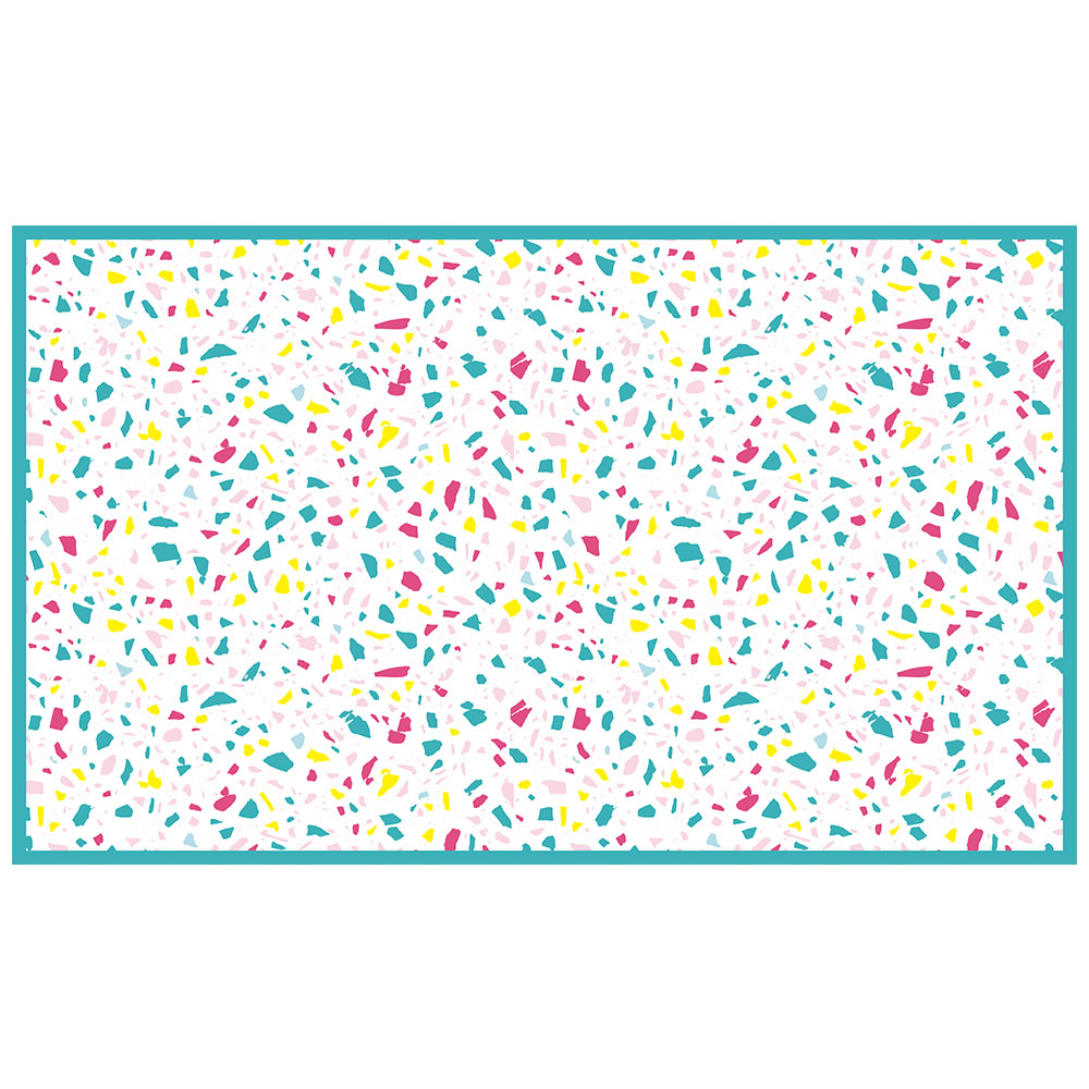 拭けるチェアマット 「Sheete me ! (シーテミー)」 90cm×150cm POPPIN’ TERRAZZO ネオンポップ What's poppin?