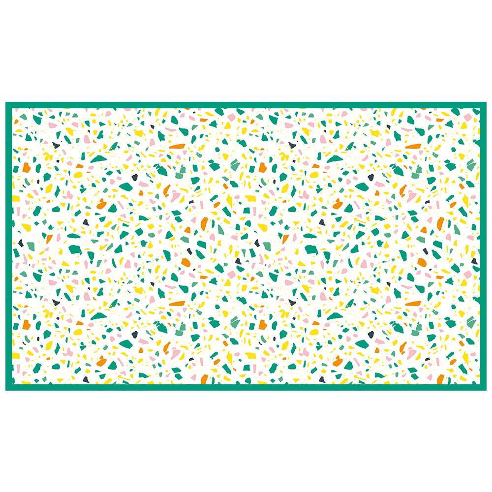 拭けるチェアマット 「Sheete me ! (シーテミー)」 90cm×150cm POPPIN’ TERRAZZO ミックスベジタブル What's poppin?