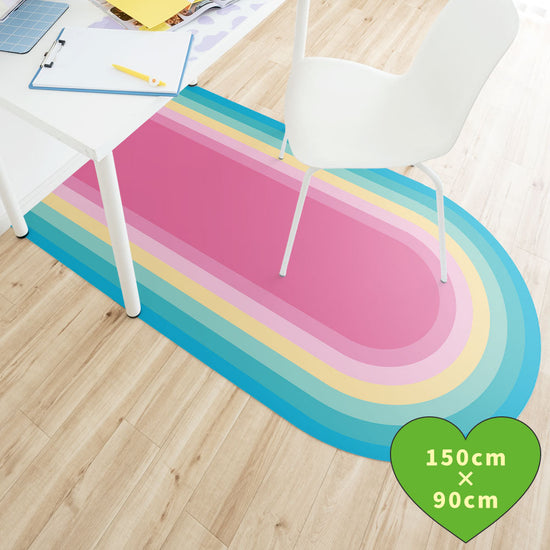 拭けるチェアマット 「Sheete me ! (シーテミー)」 90cm×150cm レインボーグルーヴ A-3 What's poppin?