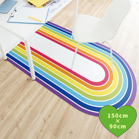 拭けるチェアマット 「Sheete me ! (シーテミー)」 90cm×150cm レインボーグルーヴ B-1 What's poppin?