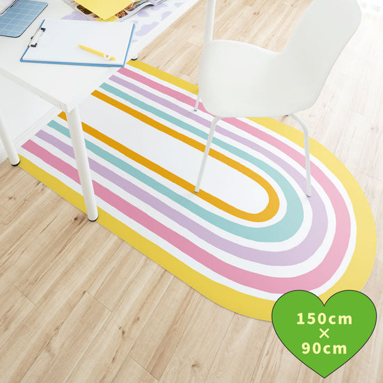 拭けるチェアマット 「Sheete me ! (シーテミー)」 90cm×150cm ミルキードリーム C-3 What's poppin?