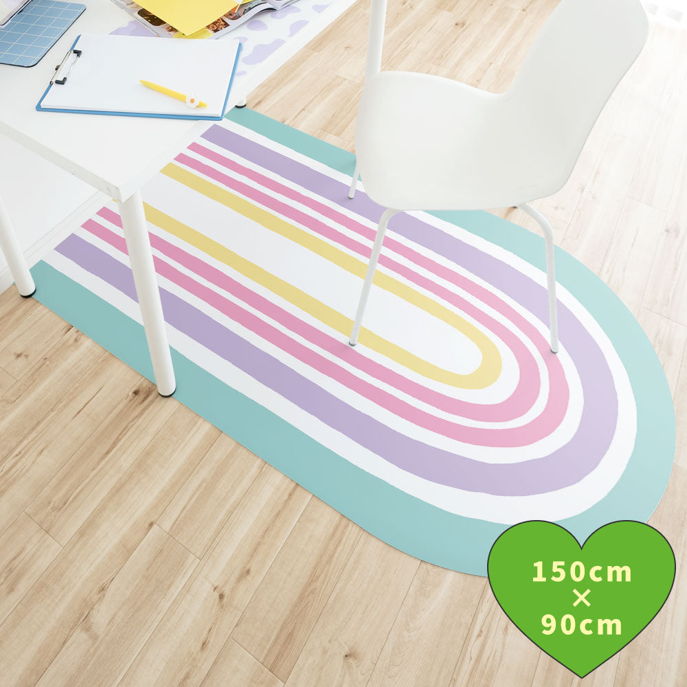 拭けるチェアマット 「Sheete me ! (シーテミー)」 90cm×150cm ミルキードリーム D-1 What's poppin?