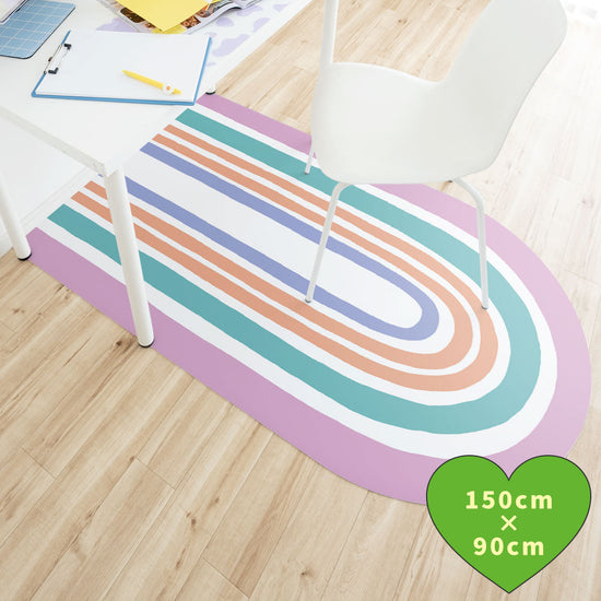 拭けるチェアマット 「Sheete me ! (シーテミー)」 90cm×150cm ミルキードリーム D-2 What's poppin?