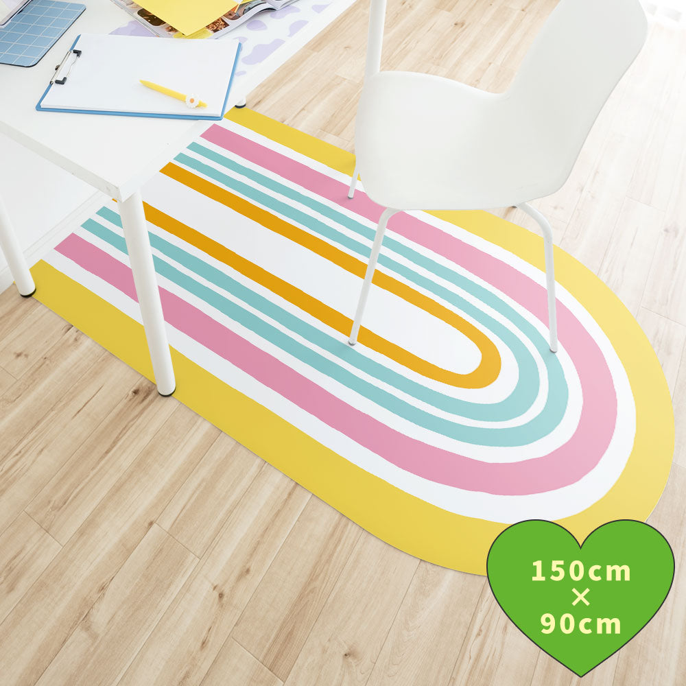 拭けるチェアマット 「Sheete me ! (シーテミー)」 90cm×150cm ミルキードリーム D-3 What's poppin?