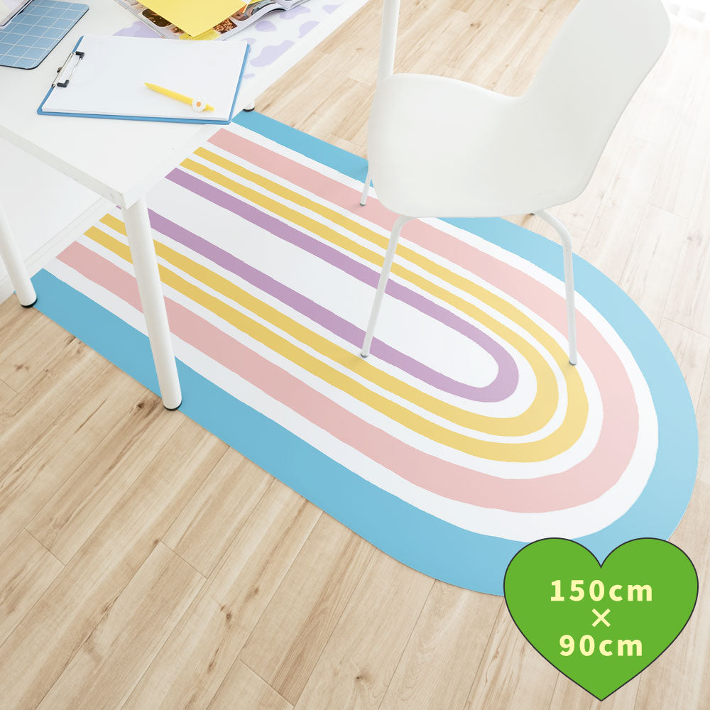 拭けるチェアマット 「Sheete me ! (シーテミー)」 90cm×150cm ミルキードリーム D-6 What's poppin?