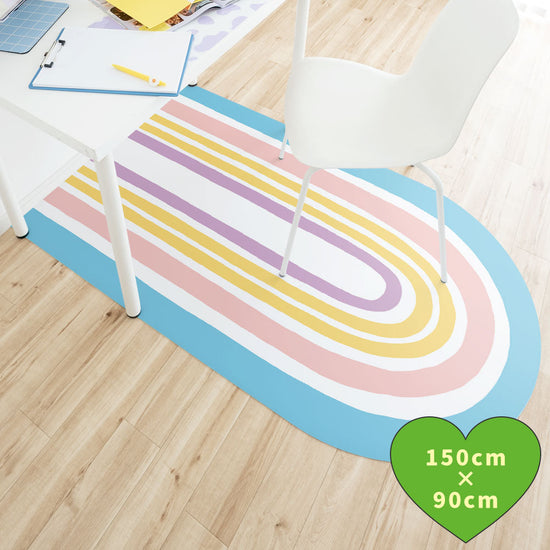 拭けるチェアマット 「Sheete me ! (シーテミー)」 90cm×150cm ミルキードリーム D-6 What's poppin?