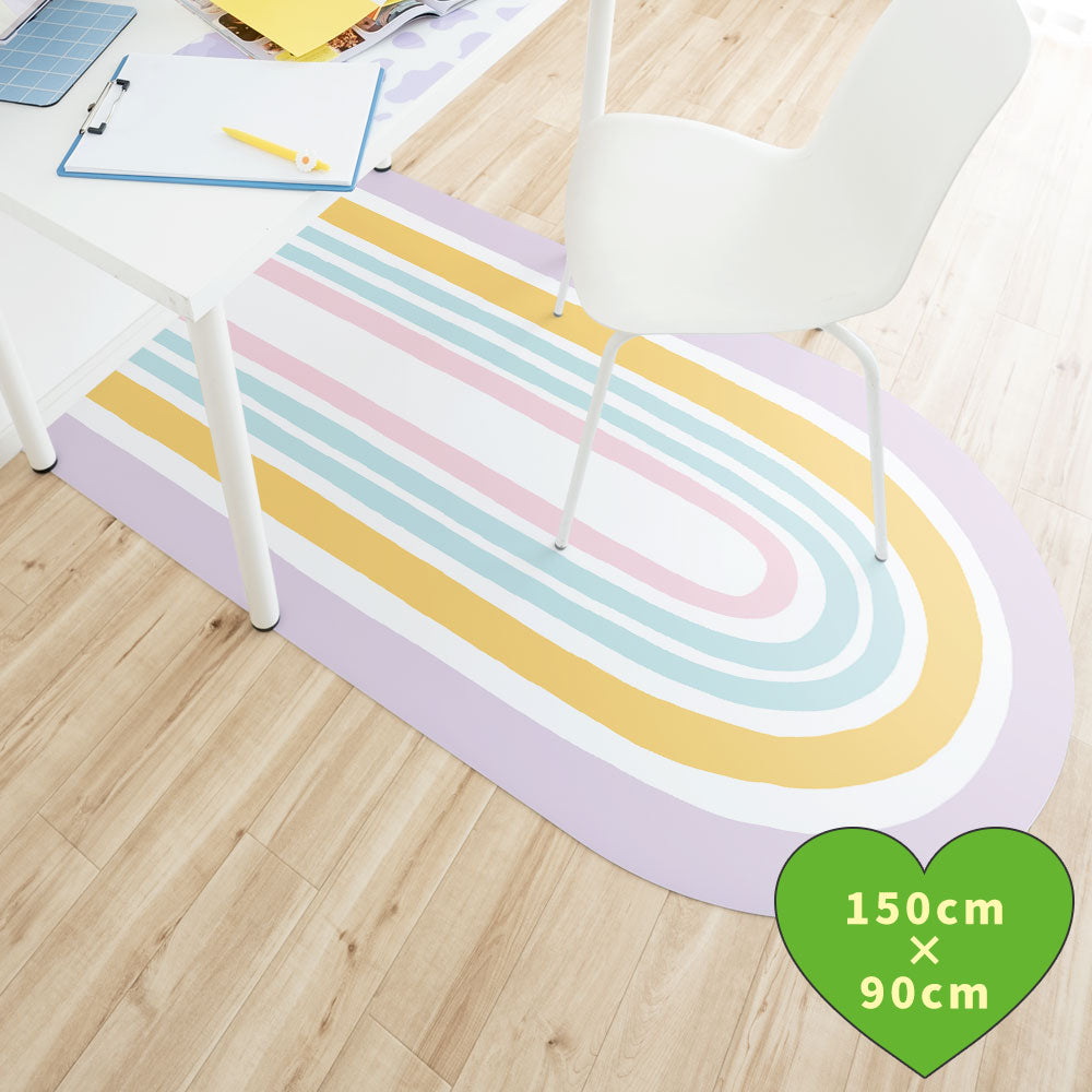 拭けるチェアマット 「Sheete me ! (シーテミー)」 90cm×150cm ミルキードリーム D-7 What's poppin?