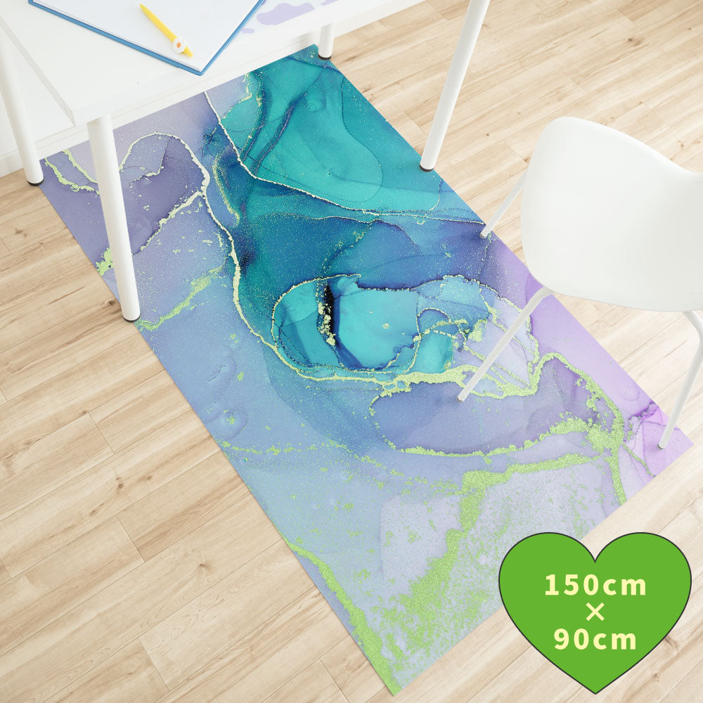 拭けるチェアマット 「Sheete me ! (シーテミー)」 90cm×150cm Watering Dream Type-W01 What's poppin?