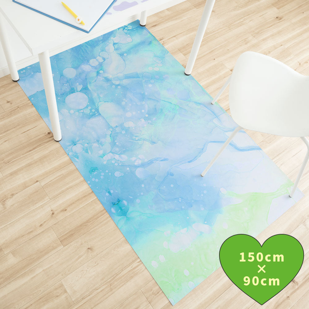 拭けるチェアマット 「Sheete me ! (シーテミー)」 90cm×150cm Watering Dream Type-W03 What's poppin?