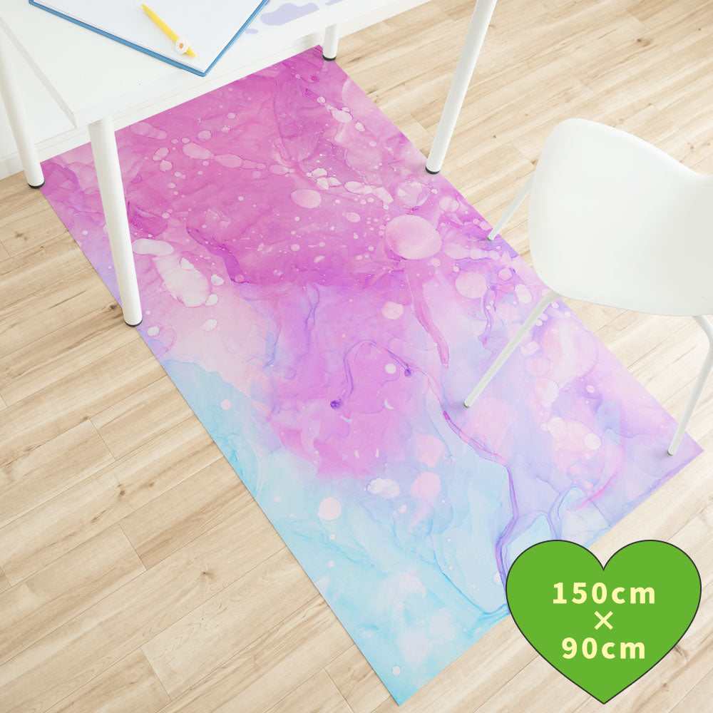 拭けるチェアマット 「Sheete me ! (シーテミー)」 90cm×150cm Watering Dream Type-W04 What's poppin?