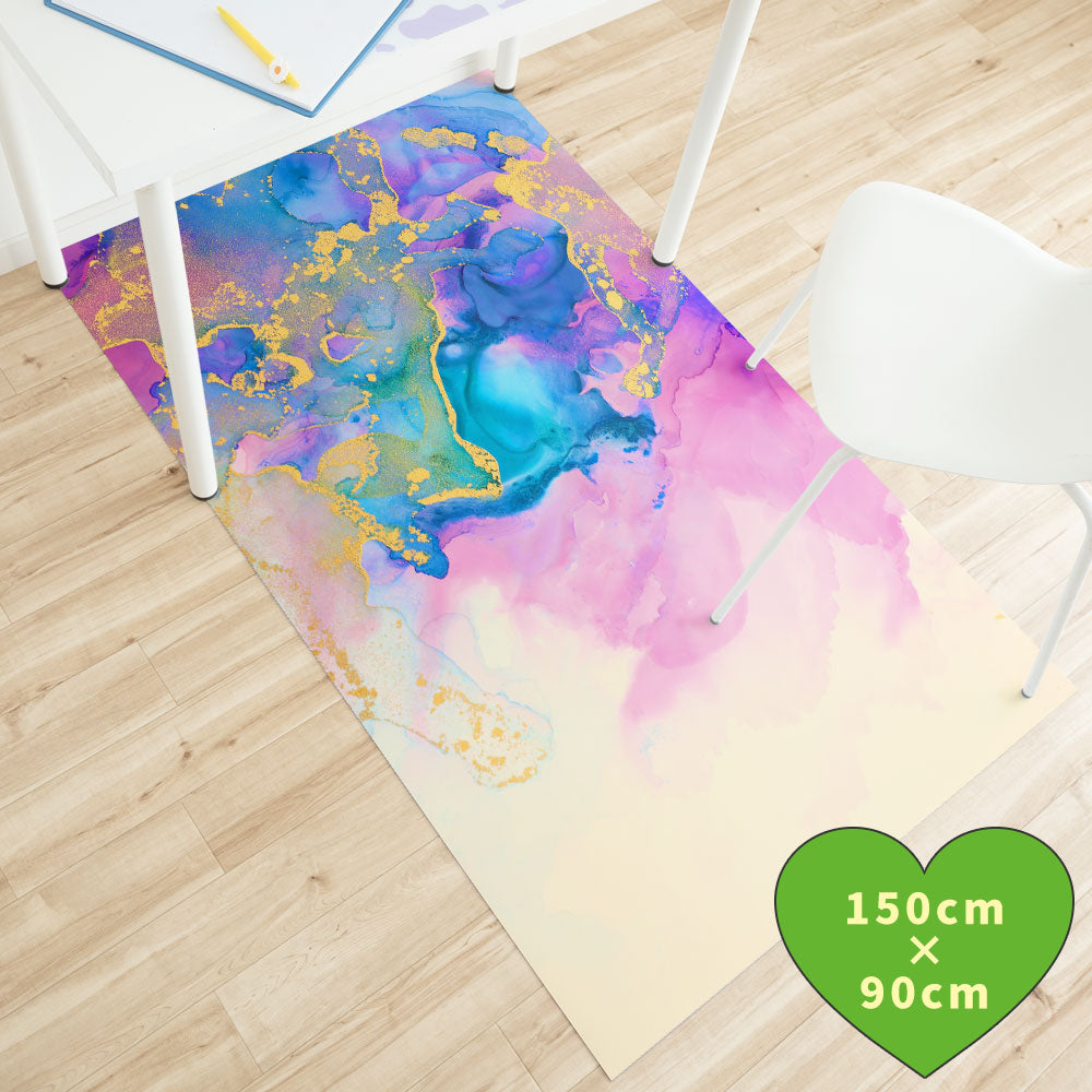 拭けるチェアマット 「Sheete me ! (シーテミー)」 90cm×150cm Watering Dream Type-W09 What's poppin?