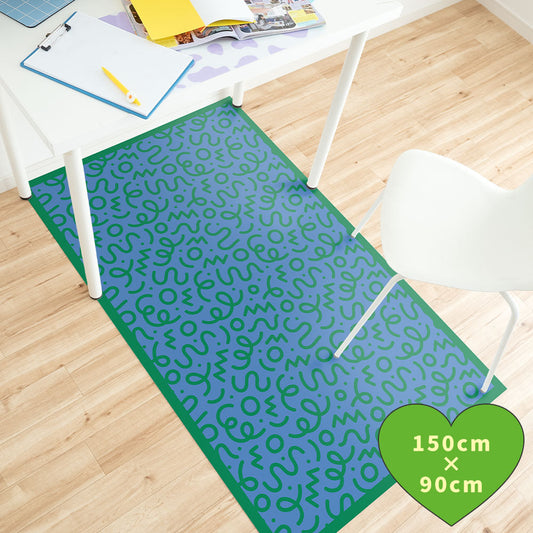 拭けるチェアマット 「Sheete me ! (シーテミー)」 90cm×150cm WIGGLE WAVE クールトラック What's poppin?