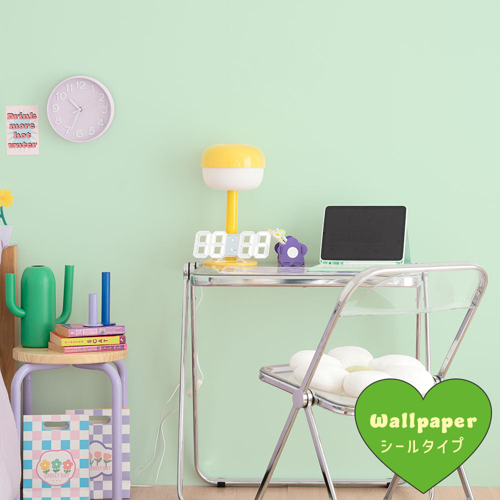 はがせる壁紙 シールタイプ What's poppin? 無地 ターコイズ・ミント (49cm×3mサイズ) MT104