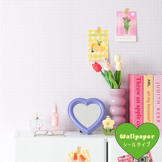 はがせる壁紙 シールタイプ What's poppin? ピンクニックギンガムmini (49cm×2.5mサイズ) ミスティデイズ