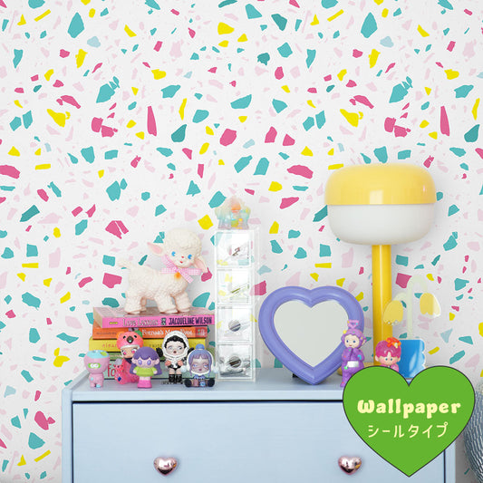 はがせるフリース壁紙 シールタイプ What's poppin? POPPIN’ TERRAZZO ネオンポップ