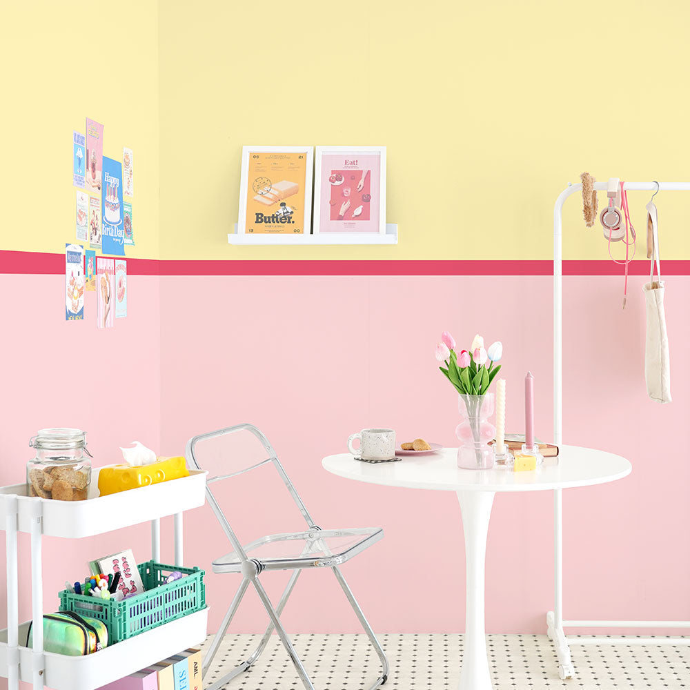 はがせる壁紙 のりなしタイプ What's poppin? トリプレットカラーズ ピーチカスタード