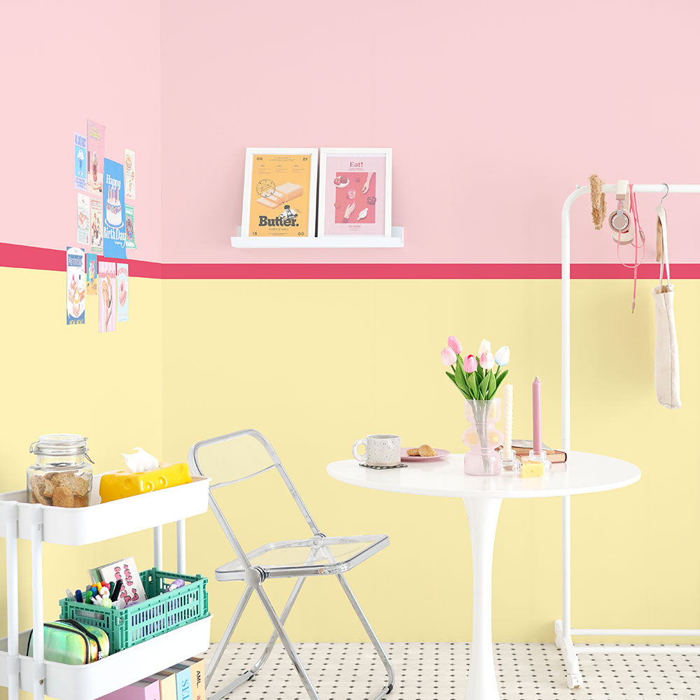 はがせる壁紙 のりなしタイプ What's poppin? トリプレットカラーズ ピーチカスタード