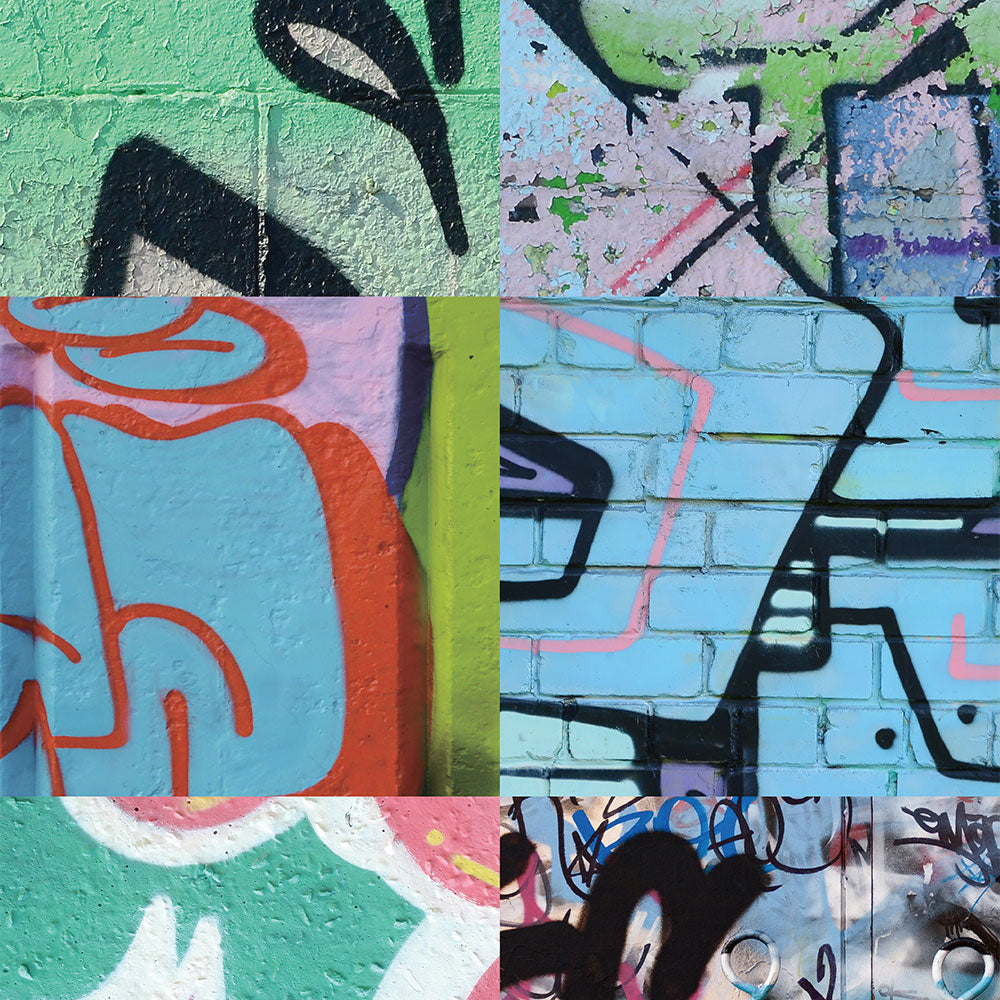 貼りやすいフリース壁紙 のりなしタイプ What's poppin? アーバンスプラッシュ Neon Break / VIVID