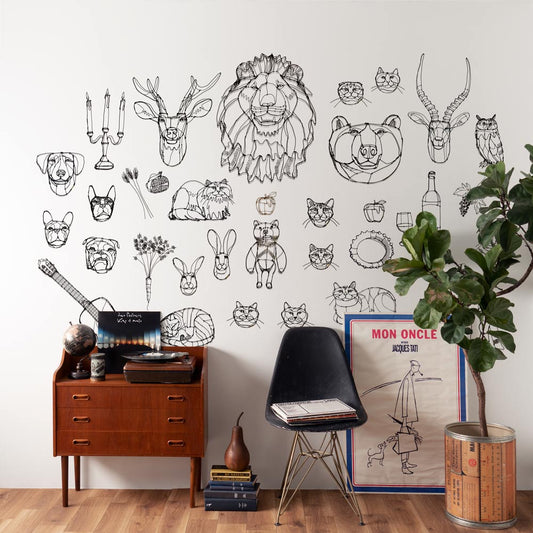 【卸専用】シールタイプ はがせるミューラル壁紙 WALLTZ ウォルツ HAyU 小川学 HAyU animals TWZ-HYAM