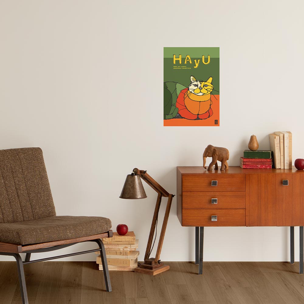 アートポスター のりなし A3サイズ WALLTZ ウォルツ HAyU 小川学 HAyU ANIMAL ART POSTER Multi color ネコ NWZ-HYAP01