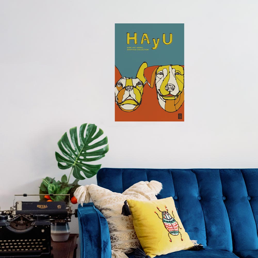 【卸専用】アートポスター のりなし A3サイズ WALLTZ ウォルツ HAyU 小川学 HAyU ANIMAL ART POSTER Multi color イヌ NWZ-HYAP02