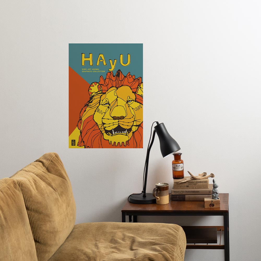 アートポスター のりなし A2サイズ WALLTZ ウォルツ HAyU 小川学 HAyU ANIMAL ART POSTER Multi color ライオン NWZ-HYAP04