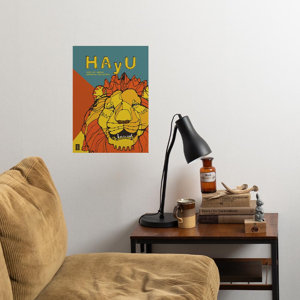 【卸専用】アートポスター のりなし A3サイズ WALLTZ ウォルツ HAyU 小川学 HAyU ANIMAL ART POSTER Multi color ライオン NWZ-HYAP04